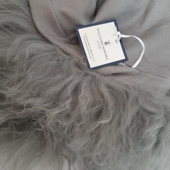 Williams Sonoma Genuine Mongolian 20" Pillow Cover Gray - Picture 5 of 11